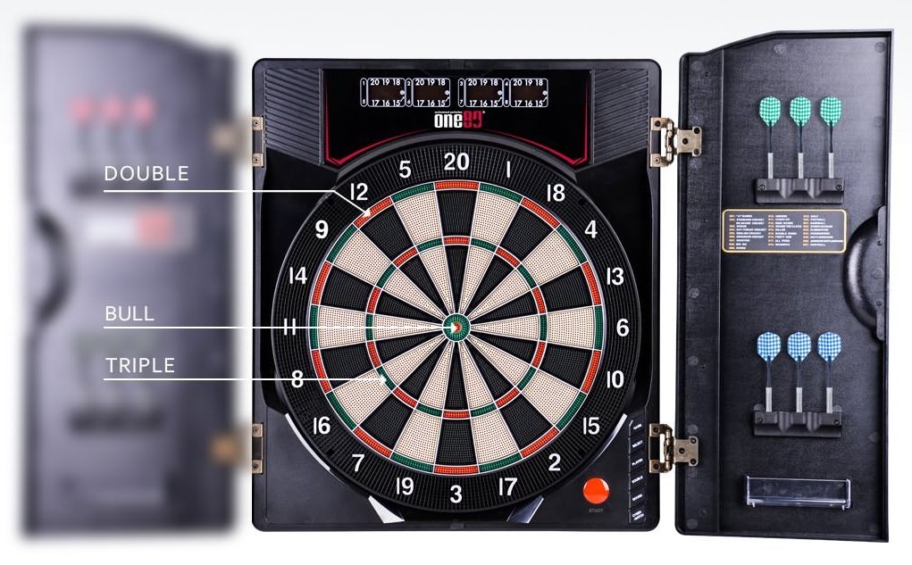 Premium Electronic Soft Tip Dartboard with Cabinet - BilliardCuesOnline | Singapore pool, snooker and billiard retailer